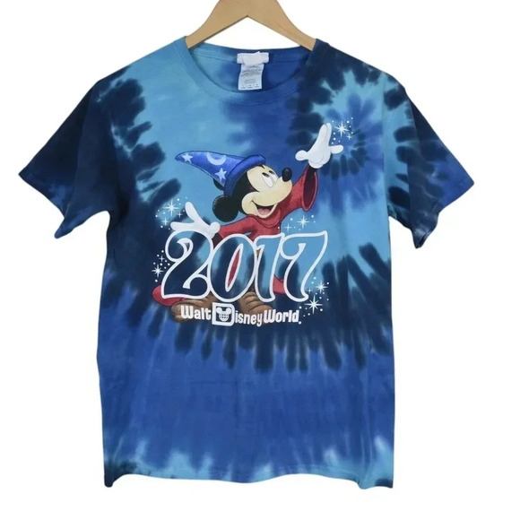 Disney Parks Walt Disney World Tie Dye Mickey Mouse Fantasia T-Shirt Youth Large - Picture 1 of 8